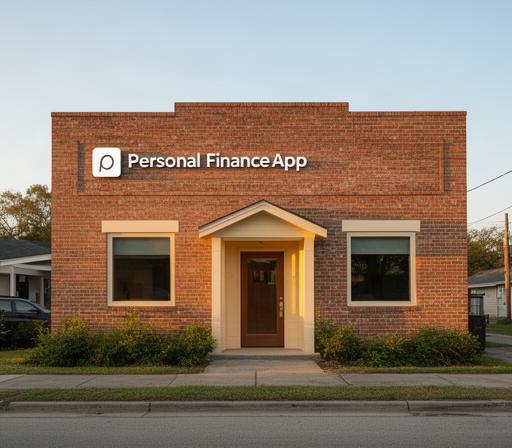 Exterior of a modest brick office building on North 44th Street in Baton Rouge Louisiana with warm sunlight and a welcoming entrance